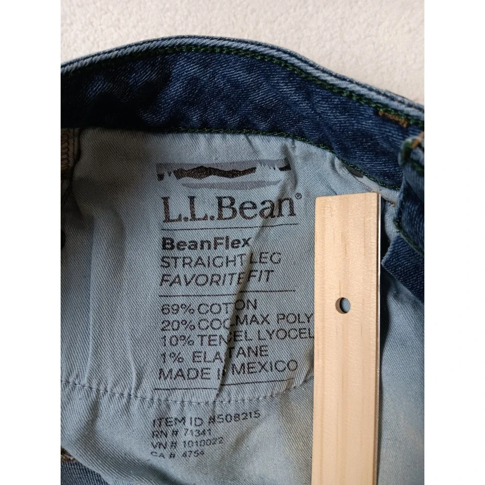 LL Bean BeanFlex Straight Leg Favorite Fit Jeans‎ Blue 10 Petite 508215